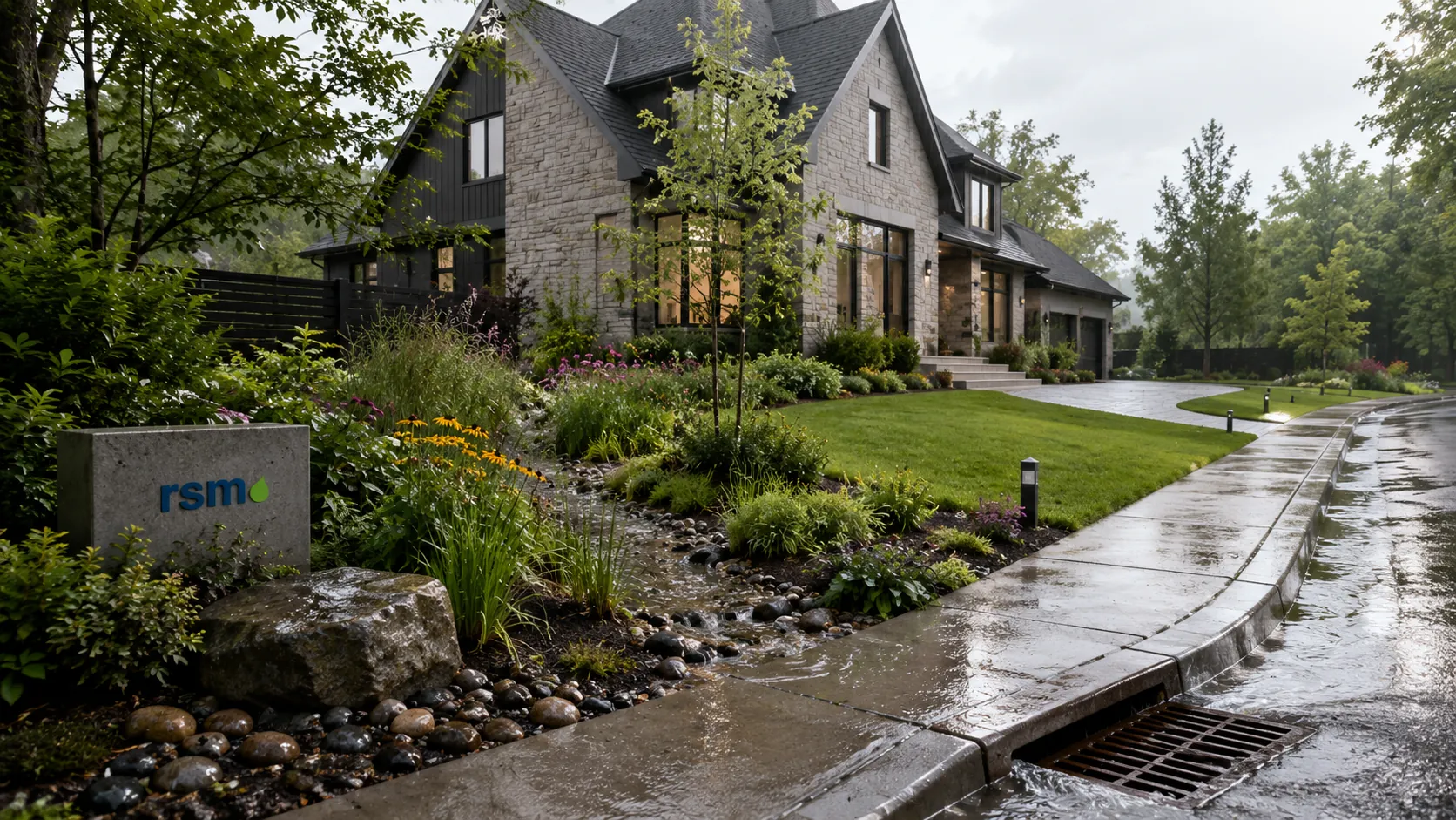 Rainy Suburb