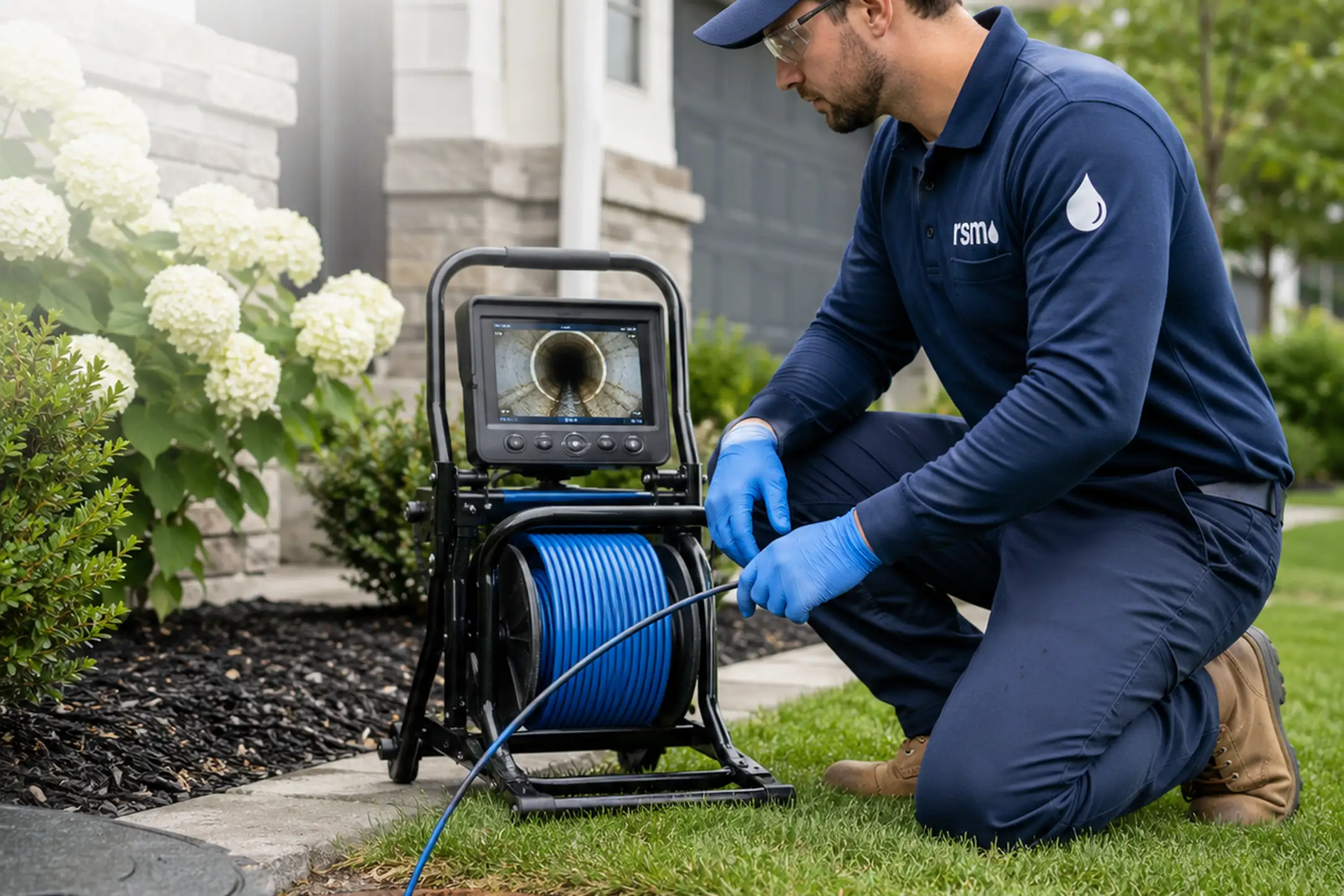 Professionals inspecting stormwater and building systems